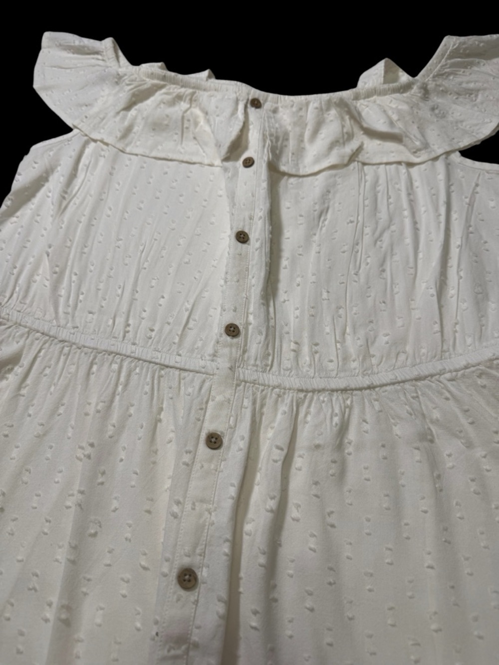 SO White Eyelet Maxi Dress with Ruffle Neckline - Picture 3 of 5